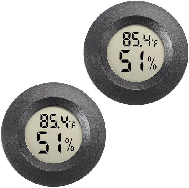 Main image of Mini Hygrometer Digital Thermometer Humidity Meter 2 Pack Hygrometer Thermometers Indoor/Outdoor Humidity Monitor Reptile Thermometer for Greenhouse Garden Cellar Fahrenheit()/ Celsius()