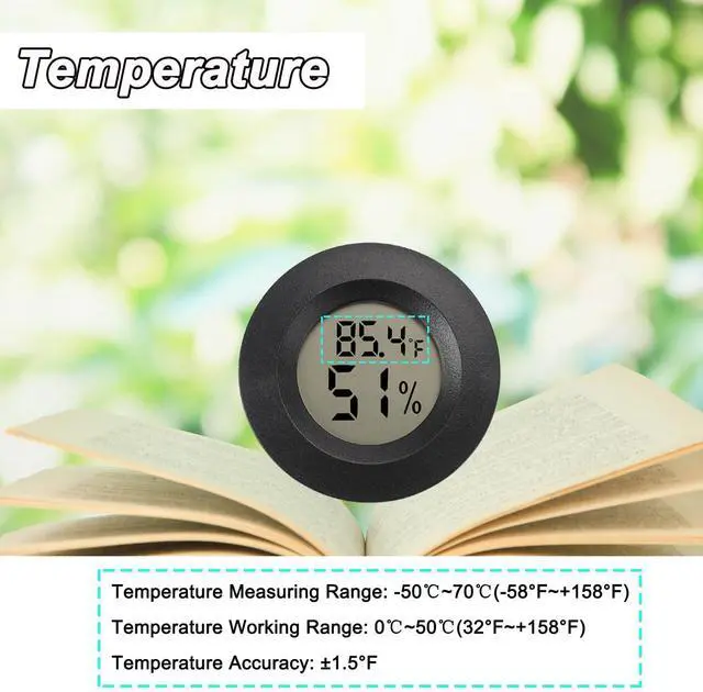 Alt view image 4 of 7 - Mini Hygrometer Digital Thermometer Humidity Meter 2 Pack Hygrometer Thermometers Indoor/Outdoor Humidity Monitor Reptile Thermometer for Greenhouse Garden Cellar Fahrenheit()/ Celsius()