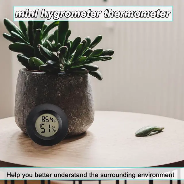 Alt view image 7 of 7 - Mini Hygrometer Digital Thermometer Humidity Meter 2 Pack Hygrometer Thermometers Indoor/Outdoor Humidity Monitor Reptile Thermometer for Greenhouse Garden Cellar Fahrenheit()/ Celsius()