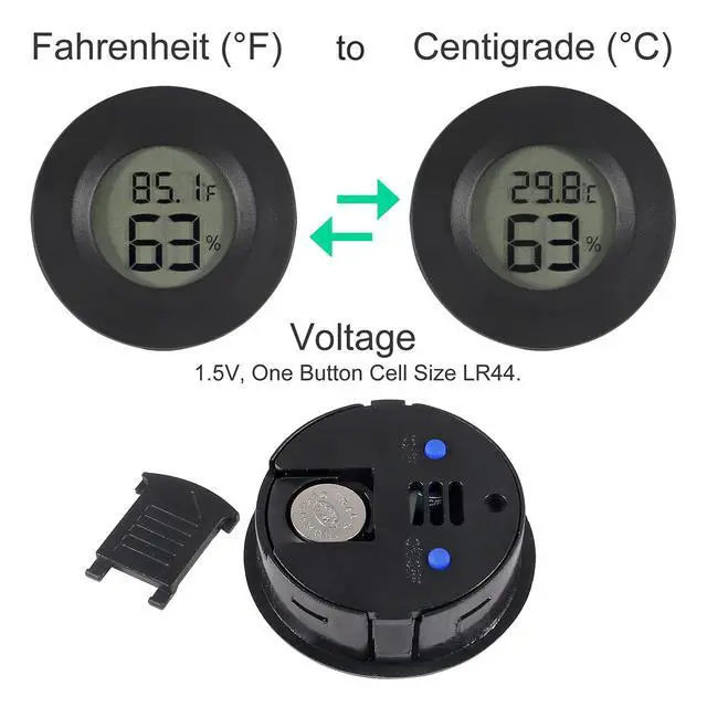 Alt view image 3 of 6 - 6-Pack Mini Hygrometer Thermometer Digital LCD Monitor Indoor/Outdoor Humidity Meter Gauge Temperature for Humidors Home Greenhouse Babyroom Reptile Incubator