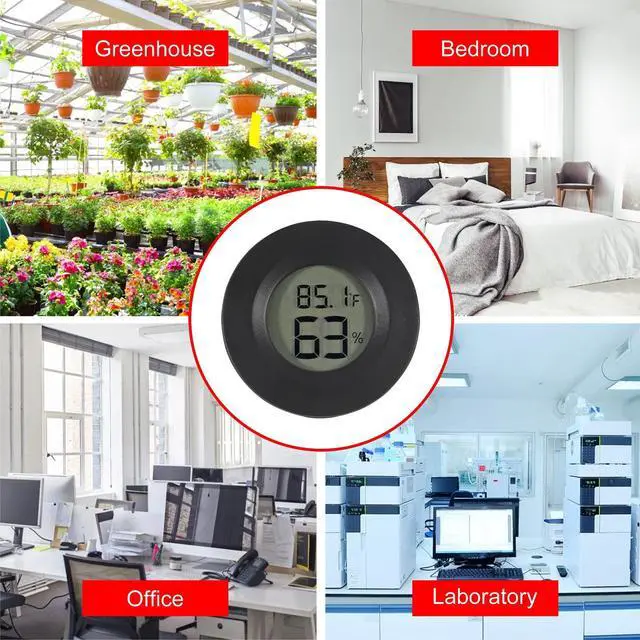 Alt view image 5 of 6 - 6-Pack Mini Hygrometer Thermometer Digital LCD Monitor Indoor/Outdoor Humidity Meter Gauge Temperature for Humidors Home Greenhouse Babyroom Reptile Incubator
