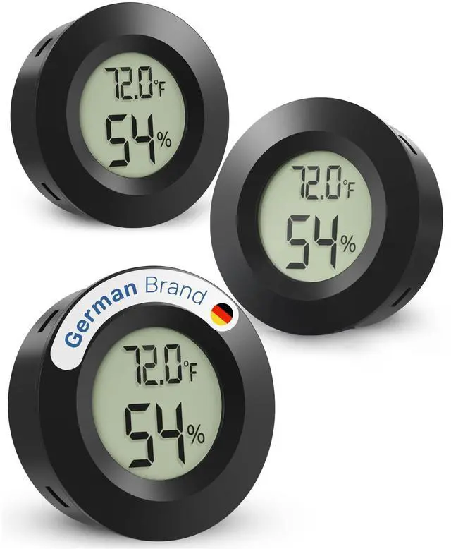 Main image of 3 x Digital Hygrometer Thermometer for Indoor Mini Humidity Meter with Accurate Sensor Temperature and Humidity Monitor for Home, Humidor, Reptile Tank Fahrenheit () /Celsius()