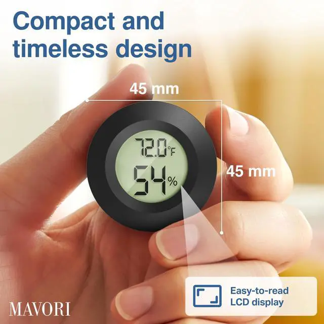 Alt view image 5 of 7 - 3 x Digital Hygrometer Thermometer for Indoor Mini Humidity Meter with Accurate Sensor Temperature and Humidity Monitor for Home, Humidor, Reptile Tank Fahrenheit () /Celsius()