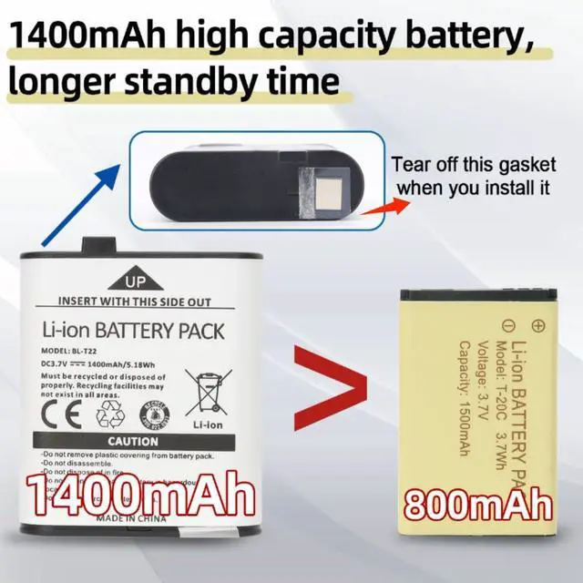 Alt view image 2 of 7 - Walkie Talkies Long Range Rechargeable Walkie Talkie for Adults, Baofeng F22 FRS Radio Walky Talky Family Walkie-Talkie with Flashlight 1400 mAh Battery USB Charger for Camping Trip (2 Pack)