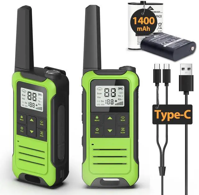 Main image of Walkie Talkies Long Range Rechargeable Walkie Talkie for Adults, Baofeng F22 FRS Radio Walky Talky Family Walkie-Talkie with Flashlight 1400 mAh Battery USB Charger for Camping Trip (2 Pack)