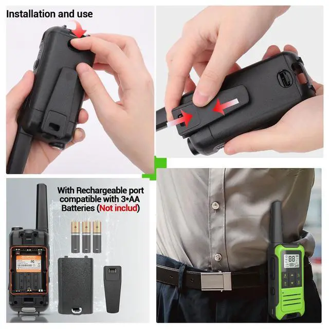 Alt view image 7 of 7 - Walkie Talkies Long Range Rechargeable Walkie Talkie for Adults, Baofeng F22 FRS Radio Walky Talky Family Walkie-Talkie with Flashlight 1400 mAh Battery USB Charger for Camping Trip (2 Pack)