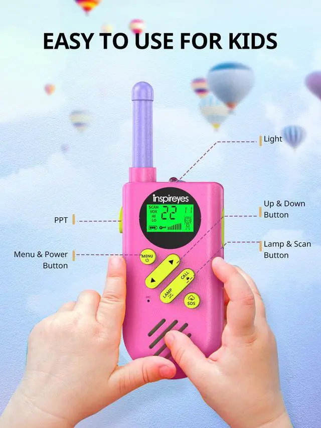 Alt view image 5 of 6 - Walkie Talkies for Kids, Rechargeable Long Range 2 Pack, Kids Toys for Boys Girls Ages 3-12, 2 Way Radio Toy, Outdoor Adventure Toys, Camping Hiking Gear, Birthday Gifts for Kids