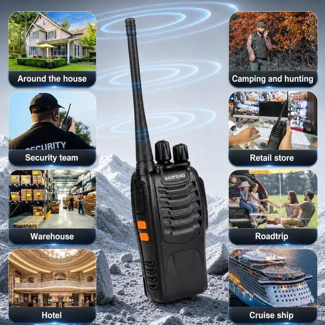 Alt view image 7 of 7 - Two Way Radios Long Range Walkie Talkies for Adults,16 Channel Handheld 2 Way Radio Rechargeable with Flashlight Li-ion Battery and Charger, 4 Pack