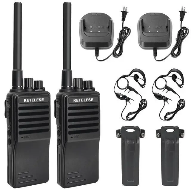 Main image of KP01 Professional/Business Walkie Talkies, Programmable Walkie Talkies with Earpiece, Rechargeable, Two-Way Radio Set, for Camping Hiking Skiing(2 Pack), Black