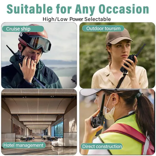Alt view image 6 of 7 - KP01 Professional/Business Walkie Talkies, Programmable Walkie Talkies with Earpiece, Rechargeable, Two-Way Radio Set, for Camping Hiking Skiing(2 Pack), Black