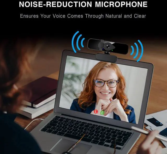 Alt view image 3 of 6 - 2K Webcam for PC, 85° View USB Computer Camera, with Noise Canceling Microphone & Privacy Cover, HD Web Cameras for Desktop Laptop Monitor Mac Streaming, Gaming & Video Calling