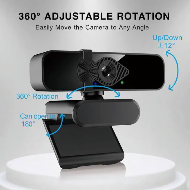 Alt view image 6 of 6 - 2K Webcam for PC, 85° View USB Computer Camera, with Noise Canceling Microphone & Privacy Cover, HD Web Cameras for Desktop Laptop Monitor Mac Streaming, Gaming & Video Calling