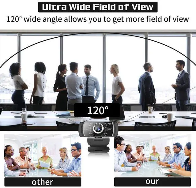 Alt view image 4 of 7 - Webcam with Microphone 1080P 60FPS, Privacy Cover Web Camera for Desktop, Autofocus, Dual Noise-Cancelling Mics Streaming Webcam for Gaming, Laptop/Mac/Zoom/YouTube/Video Calling/Office