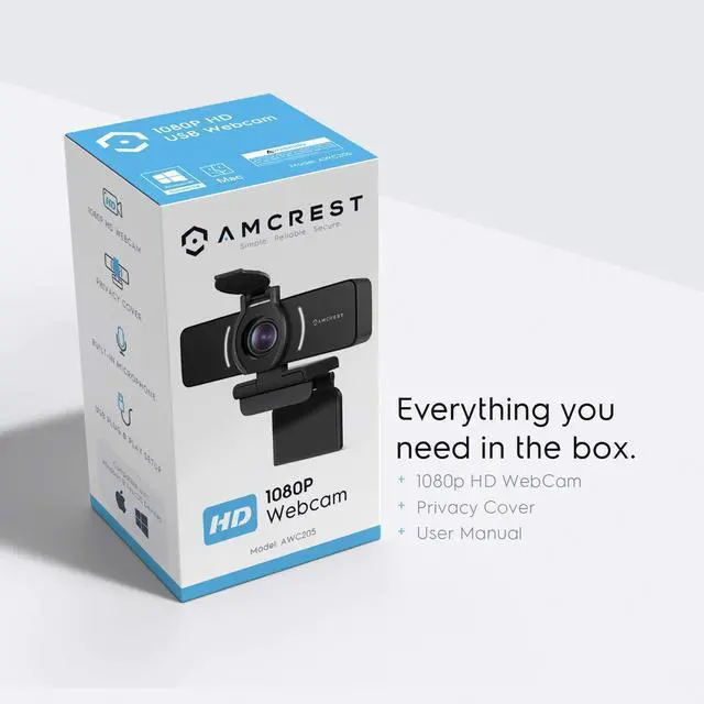 Alt view image 7 of 7 - 1080P Webcam with Microphone & Privacy Cover, Web Cam USB Camera, Computer HD Streaming Webcam for PC Desktop & Laptop w/Mic, Wide Angle Lens & Large Sensor for Superior Low Light (AWC205)
