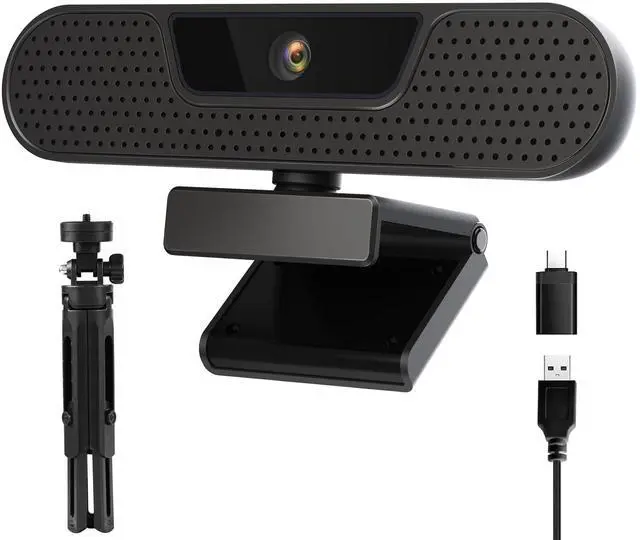 Main image of 1080P 60FPS Webcam, FHD computer video camera with 4 Noise-canceling Microphone, Privacy Cover and Tripod for PC/Mac, Work with Live Streaming, Gaming, Video Calls, ZOOM, Skype, OBS, Facetime