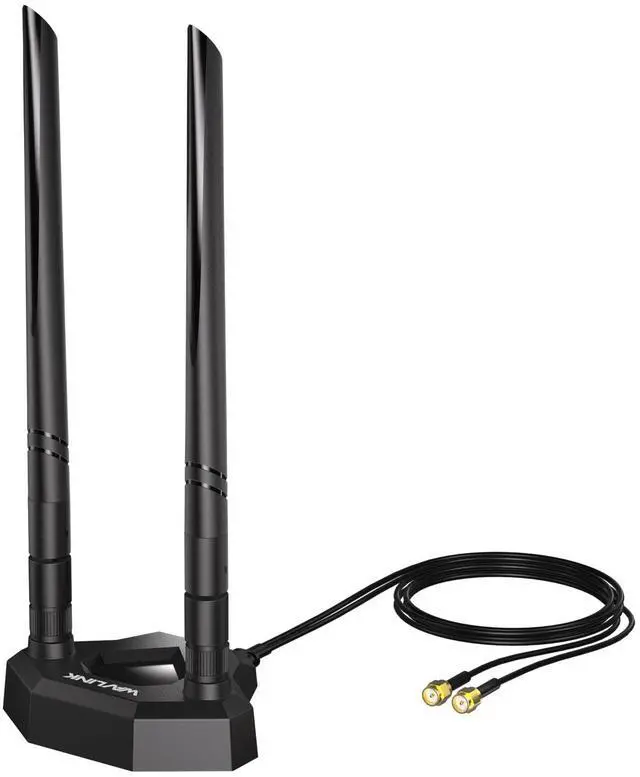 Main image of Tri-Band WiFi Antenna 2.4GHz 5GHz 6GHz 5dBi SMA Male Antenna with Magnetic Base 6.6ft Extension Cable for SMA-Compatible PCIe WiFi 6/6E/7 Network Card Router Desktop PC Bluetooth 5.3