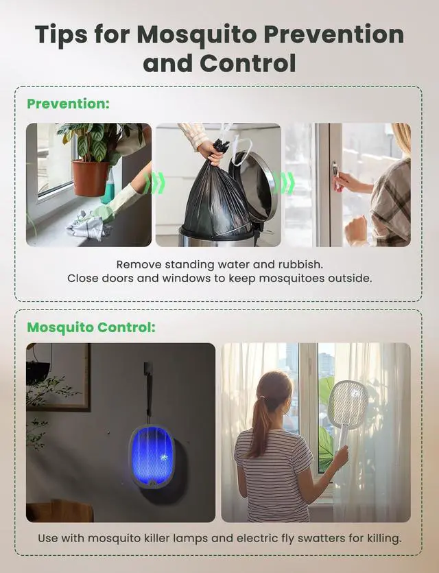Alt view image 6 of 7 - Electric Fly Swatter Foldable Bug Zapper Racket 2 in 1 Mosquito Killer with Purple Attractant Light Rechargeable 1800mAh for Indoor Home Backyard Patio Camping, White, WD-9002