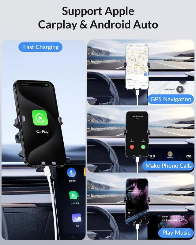 Alt view image 2 of 7 - Car Carplay for iPhone 17 16 15 Charger Cord, 2 Pack 3FT USB A to USB C for iPhone 17/17 Pro Max/Air/16/15/Pro Max/Plus USBC Cable, iPad Pro 13/12.9/11, iPad 10th/Mini, Air 5/4th Gen Car Charger Cable