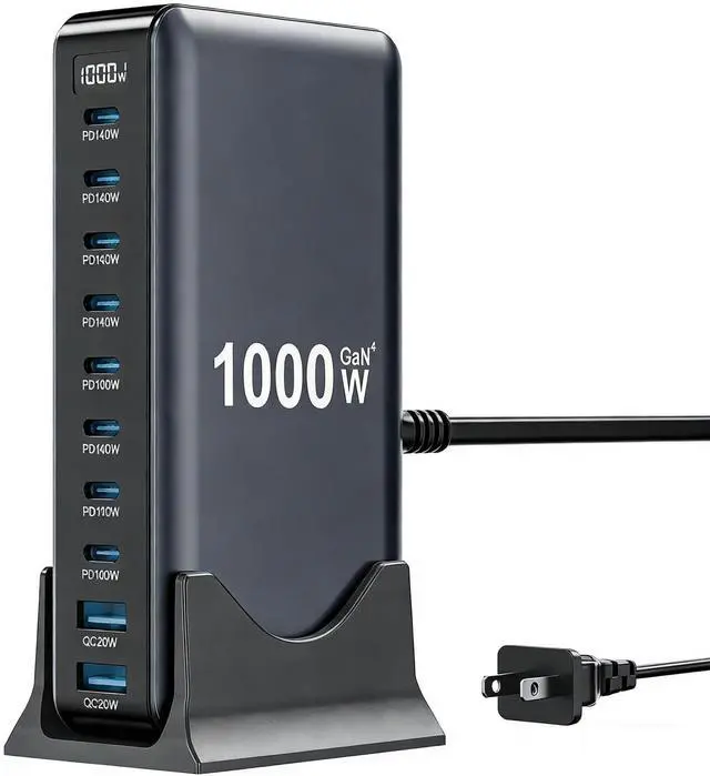Main image of USB C Charger 1000W USB C Charger Block,Upgraded GaN IV 10-Port Charging Station Hub,Travel Essentials 140W Fast Charging Laptop Adapter for MacBook Pro/Air,DELL,Steam Deck,iPhone 17/16,Galaxy S25/24