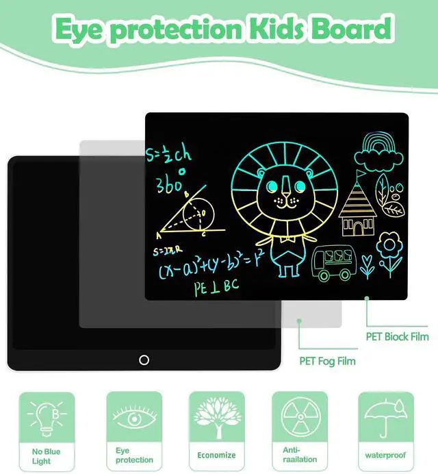 Alt view image 7 of 7 - LCD Writing Tablet Doodle Board, 16inch Colorful Drawing Tablet Writing Pad, Kids Travel Essentials, Toddler Toys for 3 4 5 6 7 8 Year Old Girls Boys- Christmas and Birthday Gifts