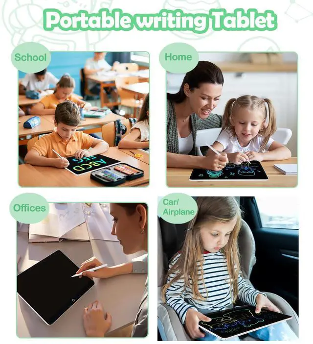 Alt view image 5 of 7 - LCD Writing Tablet Doodle Board, 16inch Colorful Drawing Tablet Writing Pad, Kids Travel Essentials, Toddler Toys for 3 4 5 6 7 8 Year Old Girls Boys- Christmas and Birthday Gifts