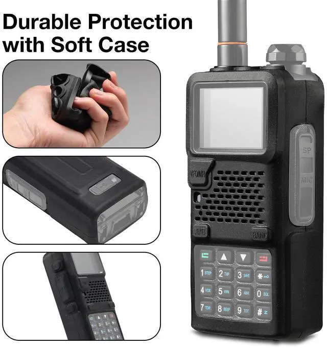 Alt view image 4 of 7 - UV-5RM Plus 10W Ham Radio Handheld, UHF VHF Long Range Two Way Radio Walkie Talkie, NOAA FM AM(Airband) Receiver, with Protection Case, 2500mAh Battery USB-C Rechargeable, Chirp Compatible