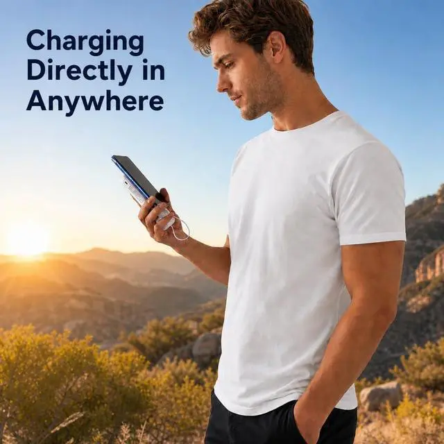 Alt view image 7 of 7 - 10000mAh Portable Charger with 4 Built-in Cables, 22.5W Fast Charging Power Bank, LED Display, Slim Travel Battery Pack for iPhone 17/16/15/14, Samsung Galaxy, iPad & More