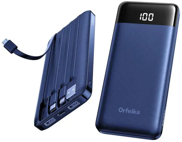 Main image of Portable Phone Charger, 10000mAh Portable Charger 22.5W Fast Charging Power Bank with Built-in Cables, Travel Essential Battery Pack Compatible with iPhone, Samsung, Google, iPads, etc