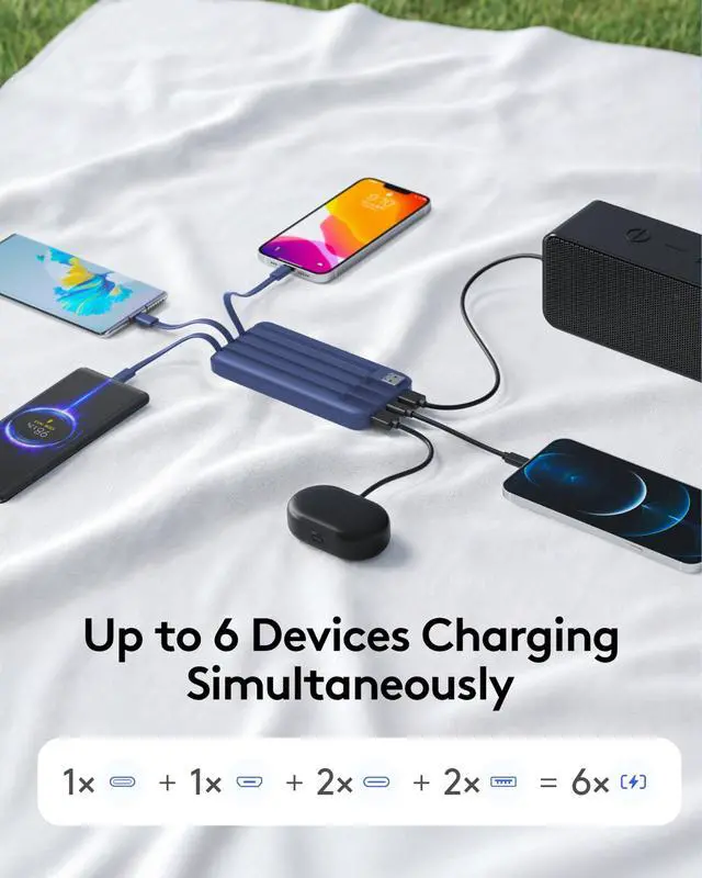 Alt view image 6 of 7 - Portable Phone Charger, 10000mAh Portable Charger 22.5W Fast Charging Power Bank with Built-in Cables, Travel Essential Battery Pack Compatible with iPhone, Samsung, Google, iPads, etc