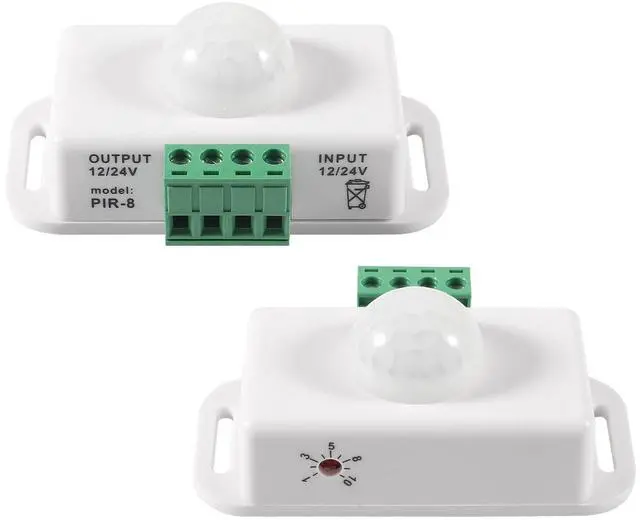Alt view image 5 of 7 - 2 Pack DC 12V 24V PIR Sensor LED Motion Sensor Switch, Infrared Sensor Controller for Timer Function Automatic Sign Control PIR Controller LED Light Strips - White