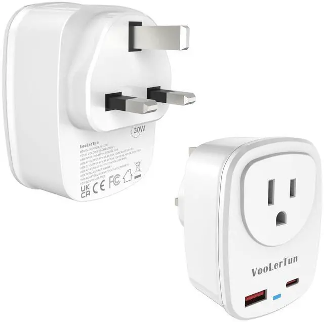 Main image of Type G Adapter for Travel PD30W Fast Charger US to UK Plug Adapter Outlet Converter with Multi USB Port, Electrical Outlet Adapter for Ireland Dubai England Travel Cruise Essential