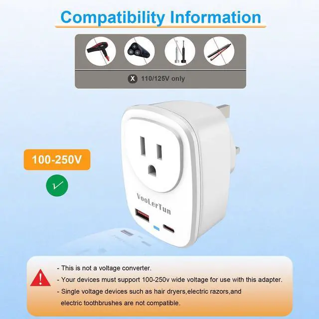 Alt view image 5 of 6 - Type G Adapter for Travel PD30W Fast Charger US to UK Plug Adapter Outlet Converter with Multi USB Port, Electrical Outlet Adapter for Ireland Dubai England Travel Cruise Essential
