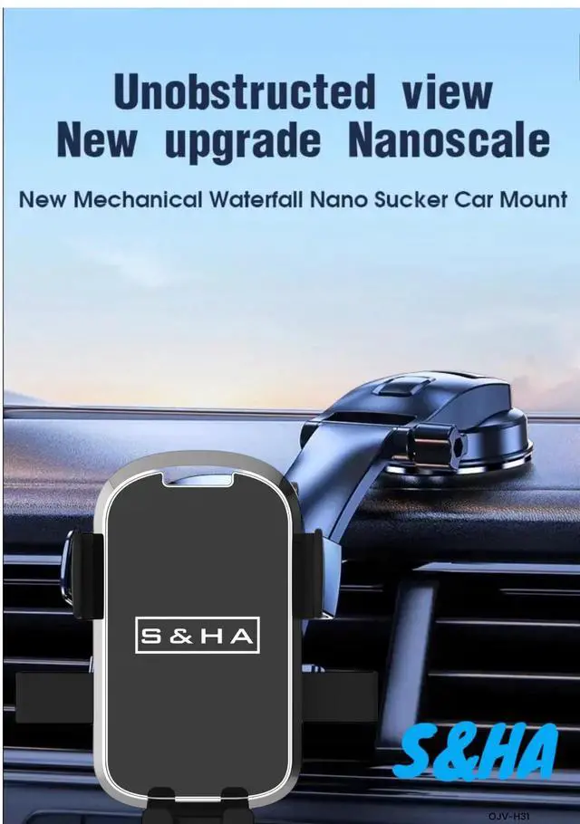 Alt view image 2 of 5 - S&HA.Universal Cell Phone Mount for Car with 360° Rotatable Head with Suction Cup for iPhone 15/14/13, Samsung Phone. LG, HTC, Motorola, BlackBerry, Nokia, Works for Most Phones and Cars.