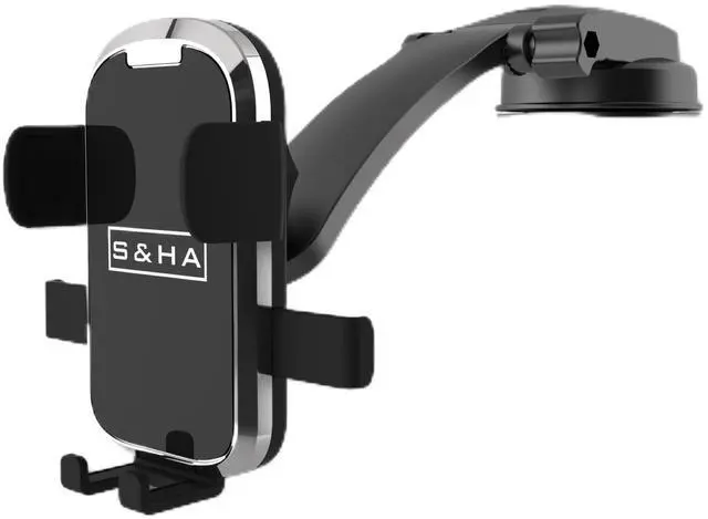 Main image of S&HA.Universal Cell Phone Mount for Car with 360° Rotatable Head with Suction Cup for iPhone 15/14/13, Samsung Phone. LG, HTC, Motorola, BlackBerry, Nokia, Works for Most Phones and Cars.