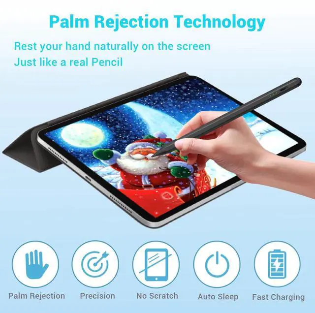Alt view image 3 of 6 - Stylus Pen for Apple Ipad Pencil - Stylus for iPad 7th 8th 9th 10th A16 Generation Palm Rejection for Apple Pen 2018-2025 Ipad Air 3rd 4th 5th M2 M3 Gen Mini A17 6th 5th iPad Pro M4 11&12.9 inch Black