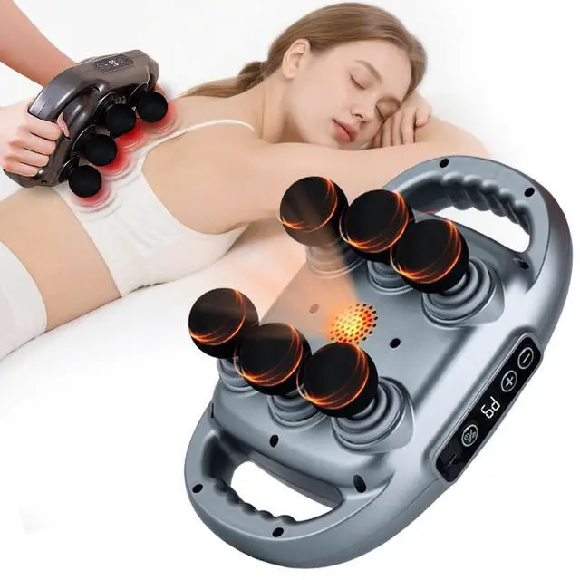 Main image of 6 Head Massage Gun Back Massager Pain Relief, Deep Tissue Percussion Massager with 9 Levels & 9 Modes, Electric Massager Tool for Legs, Arms, Waist, Back, Buttocks - Full Body Muscle Pain Relief