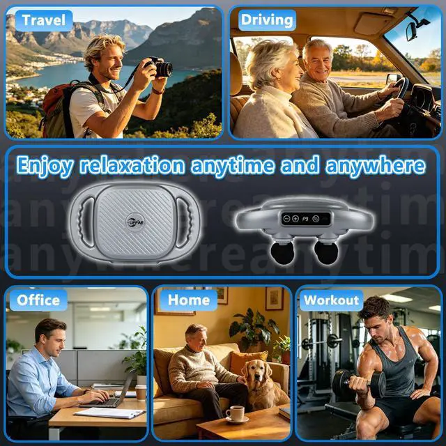 Alt view image 4 of 4 - 6 Head Massage Gun Back Massager Pain Relief, Deep Tissue Percussion Massager with 9 Levels & 9 Modes, Electric Massager Tool for Legs, Arms, Waist, Back, Buttocks - Full Body Muscle Pain Relief