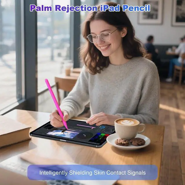 Alt view image 3 of 7 - Pen for iPad A16 11th/10th Palm Rejection & Fast Charging Pen 2025-2018 Stylus Pencil for iPad 11th/A16/10/9/8/7/6th,Pro 12.9/11/13 inch M4,Air M2/M3/5/4/3,Mini A17/5th/6th