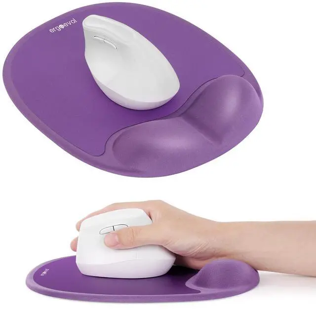 Main image of Ergonomic Mouse Pad with Wrist Rest & Elbow Support, Memory Foam Cushion, Non-Slip Base, Pain Relief for Office, Home & Gaming, Compatible with Vertical Ergonomic Mouse (Lavender Purple)