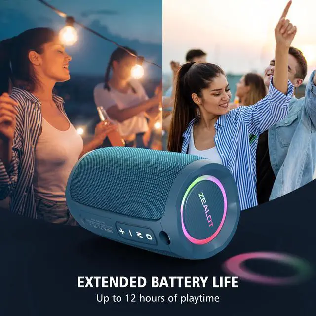 Alt view image 6 of 6 - Bluetooth Speaker, Portable Speaker for Beach, IP67 Wterproof, 20W Parlantes Bluetooth, Wireless Outdoor/Home Use, Loud Stereo Sound, Dual Pair, BT5.2/ USB/TF Card/AUX, for Outdoor Home-Blue