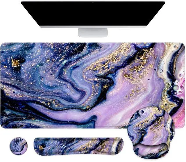 Main image of Mouse Pad with Wrist Rest, Large Mouse Pad, Ergonomic Gaming Desk Pad Keyboard Wrist Rest Set, 4-in-1 Desk Mat Keyboard Mat for Home, Office