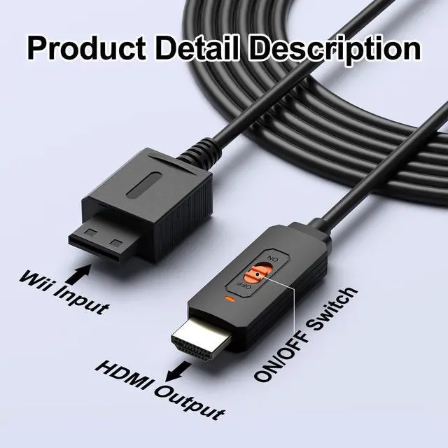 Alt view image 7 of 7 - Wii to HDMI Converter Wii to hdmi Adapter HDMI Cable for Wii and U Type. Convert the Native 1080P/720P Ypbpr Signals from Wii to Digital HDMI Signals Provide the Best Signal Processing(New Type)
