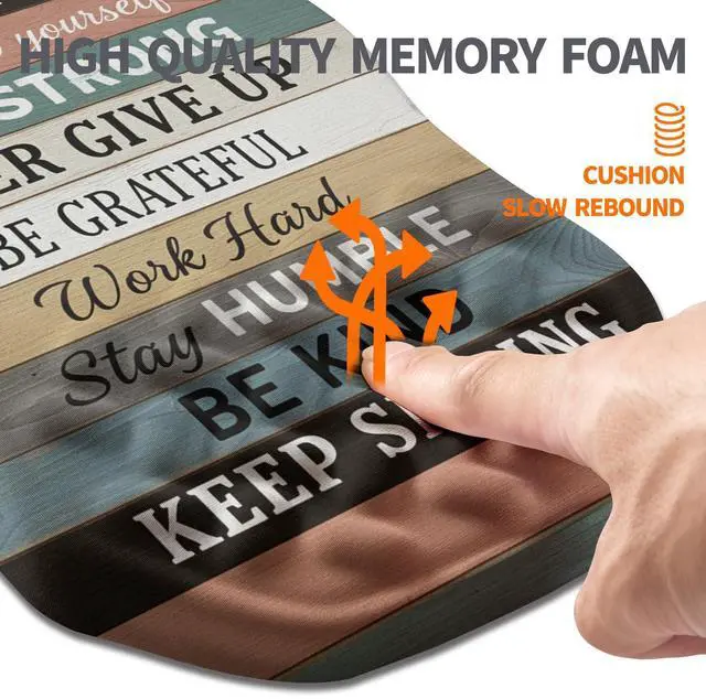 Alt view image 3 of 6 - Ergonomic Slope Mouse Pad Wrist Support, Wrist Rest Mousepad for Carpal Tunnel Pain Relief with Massage Bulge and Slow Rebound Memory Foam (12x8 inch, Inspirational Quote)