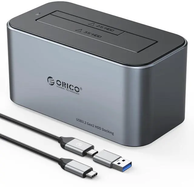 Main image of Hard Drive Docking Station Aluminum USB C to SATA 3.0 (6 Gbps) Hard Drive Enclosure for 2.5/3.5 Inch SSD HDD UASP Supported with 12V 2A Power Supply Max Up to 18TB (6616C3)
