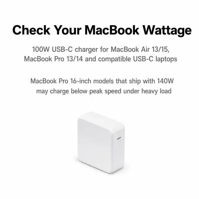 Alt view image 2 of 7 - 100W USB C Charger Compatible with MacBook Pro 16,15,14,13 Inch 2023 2022 2021, Air 13,13.6,15 Inch