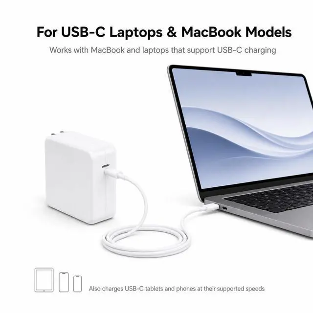 Alt view image 6 of 7 - 100W USB C Charger Compatible with MacBook Pro 16,15,14,13 Inch 2023 2022 2021, Air 13,13.6,15 Inch