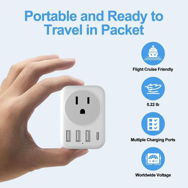 Alt view image 4 of 7 - UK Ireland Travel Plug Adapter, RATEA Type G Power Adaptor with 3 USB-A, 1 USB-C Outlet Charger for US to Scotland London England British Irish Kenya Dubai Qatar HongKong Plug Converter