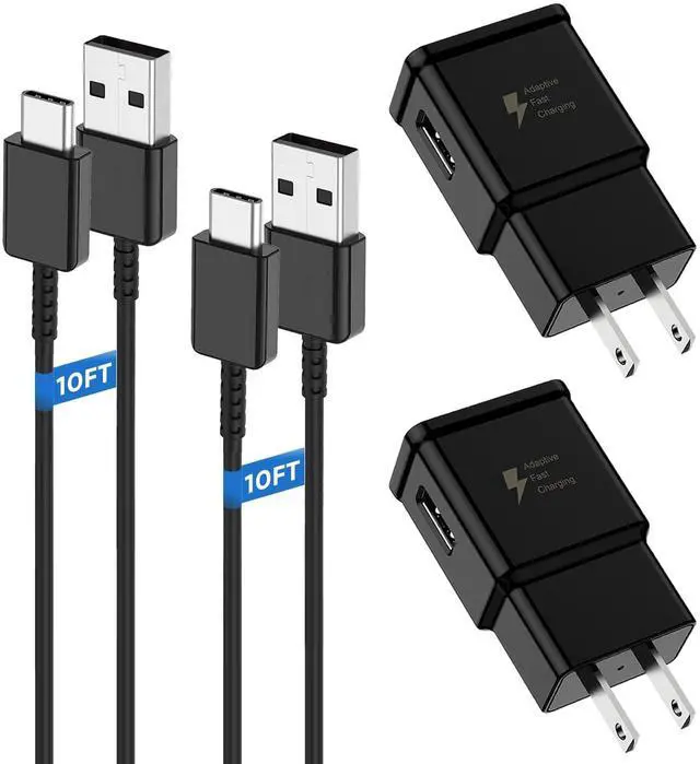 Main image of 10FT Cable, Type C Charger Fast Charging, USB C Android Phone Wall Charger Block & Charge Cord, for Samsung Galaxy S25/S24/S23/S22/S21/S20/S10 Plus/S10E/S9/S8/S21 Ultra Note 8/9/10/20 etc