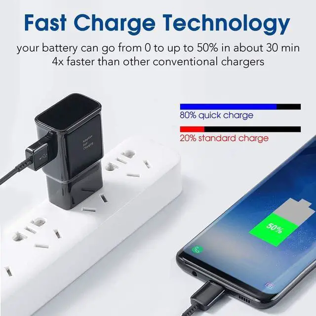 Alt view image 4 of 7 - 10FT Cable, Type C Charger Fast Charging, USB C Android Phone Wall Charger Block & Charge Cord, for Samsung Galaxy S25/S24/S23/S22/S21/S20/S10 Plus/S10E/S9/S8/S21 Ultra Note 8/9/10/20 etc