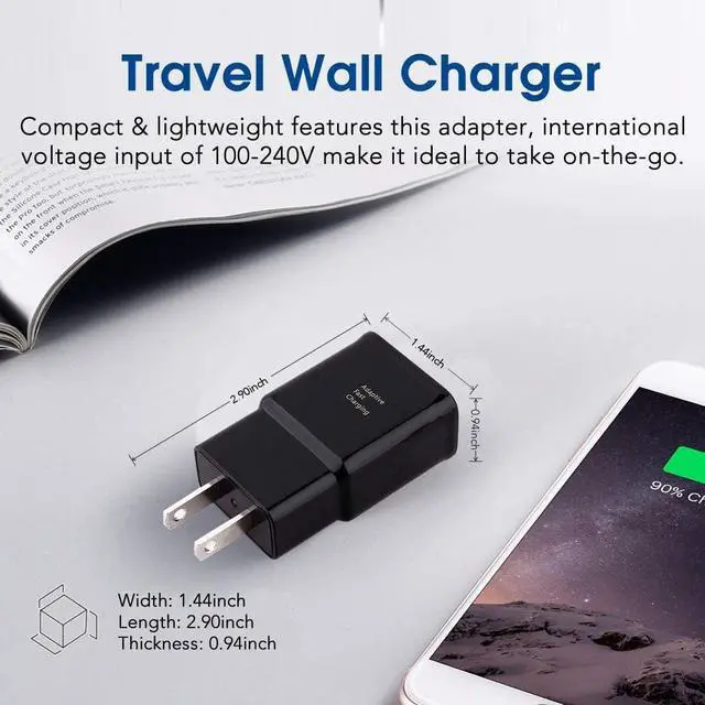 Alt view image 5 of 7 - 10FT Cable, Type C Charger Fast Charging, USB C Android Phone Wall Charger Block & Charge Cord, for Samsung Galaxy S25/S24/S23/S22/S21/S20/S10 Plus/S10E/S9/S8/S21 Ultra Note 8/9/10/20 etc